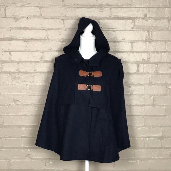 Lvero Mody Jackets & Blazers - Navy Blue Lvero Mody Wool Cape Sz L